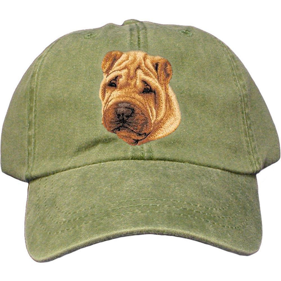 Embroidered Baseball Caps Green  Chinese Shar Pei D77