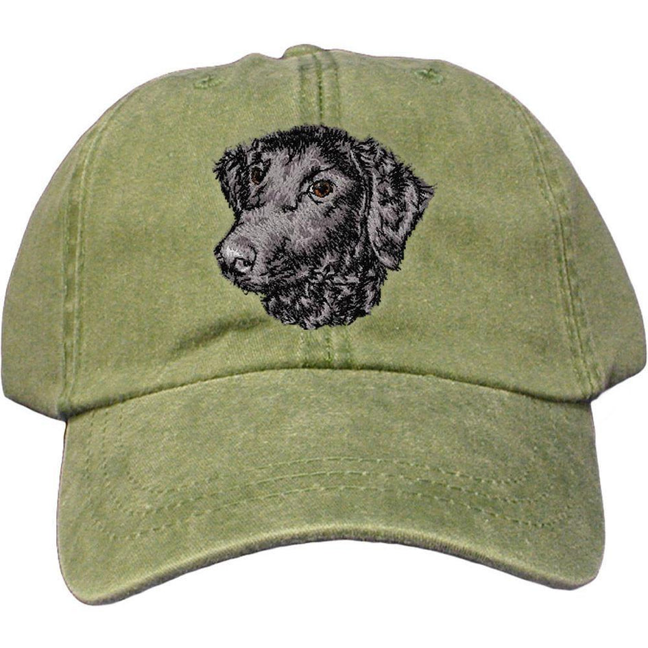 Embroidered Baseball Caps Green  Curly Coated Retriever D137