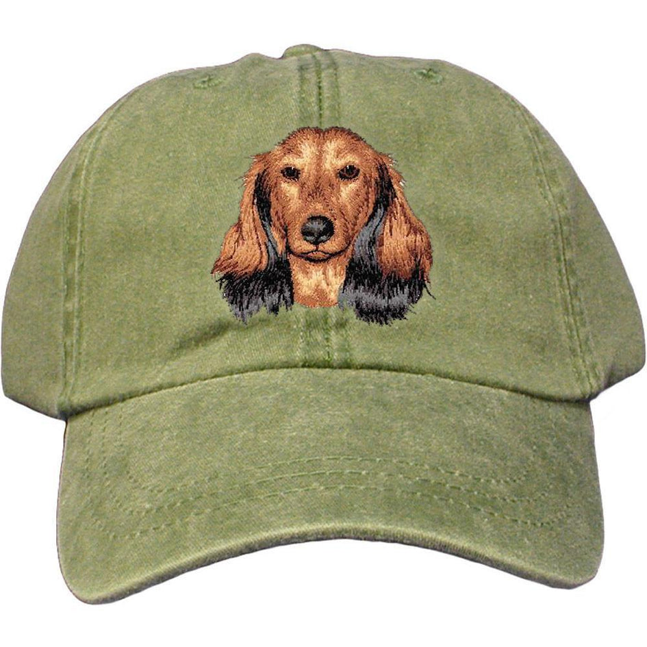 Embroidered Baseball Caps Green  Dachshund D109