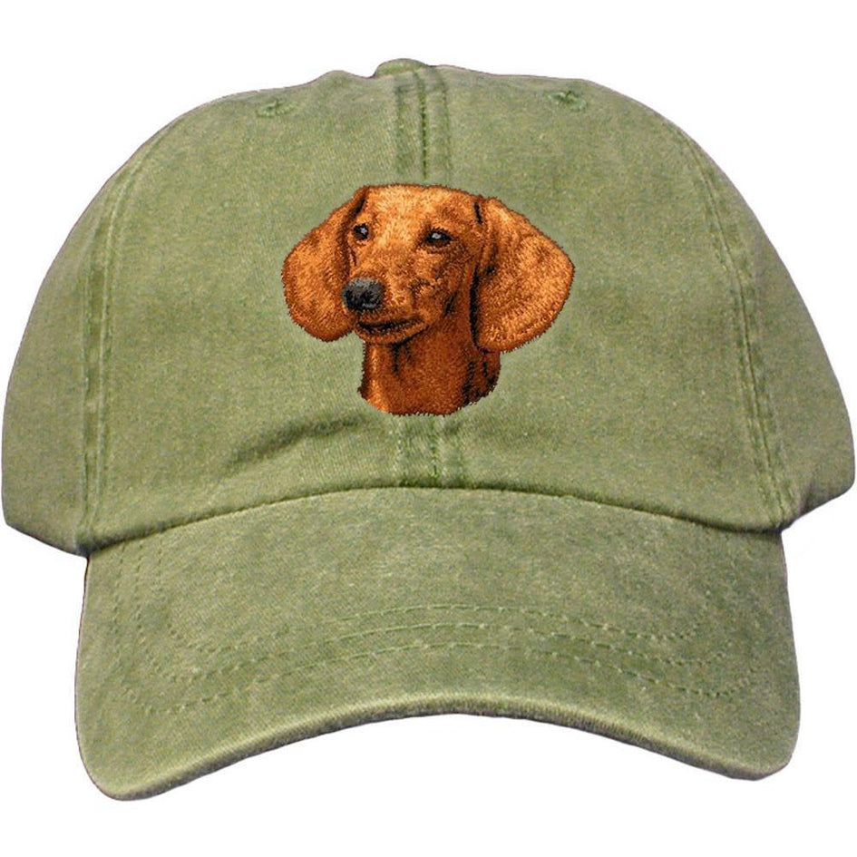 Embroidered Baseball Caps Green  Dachshund D29