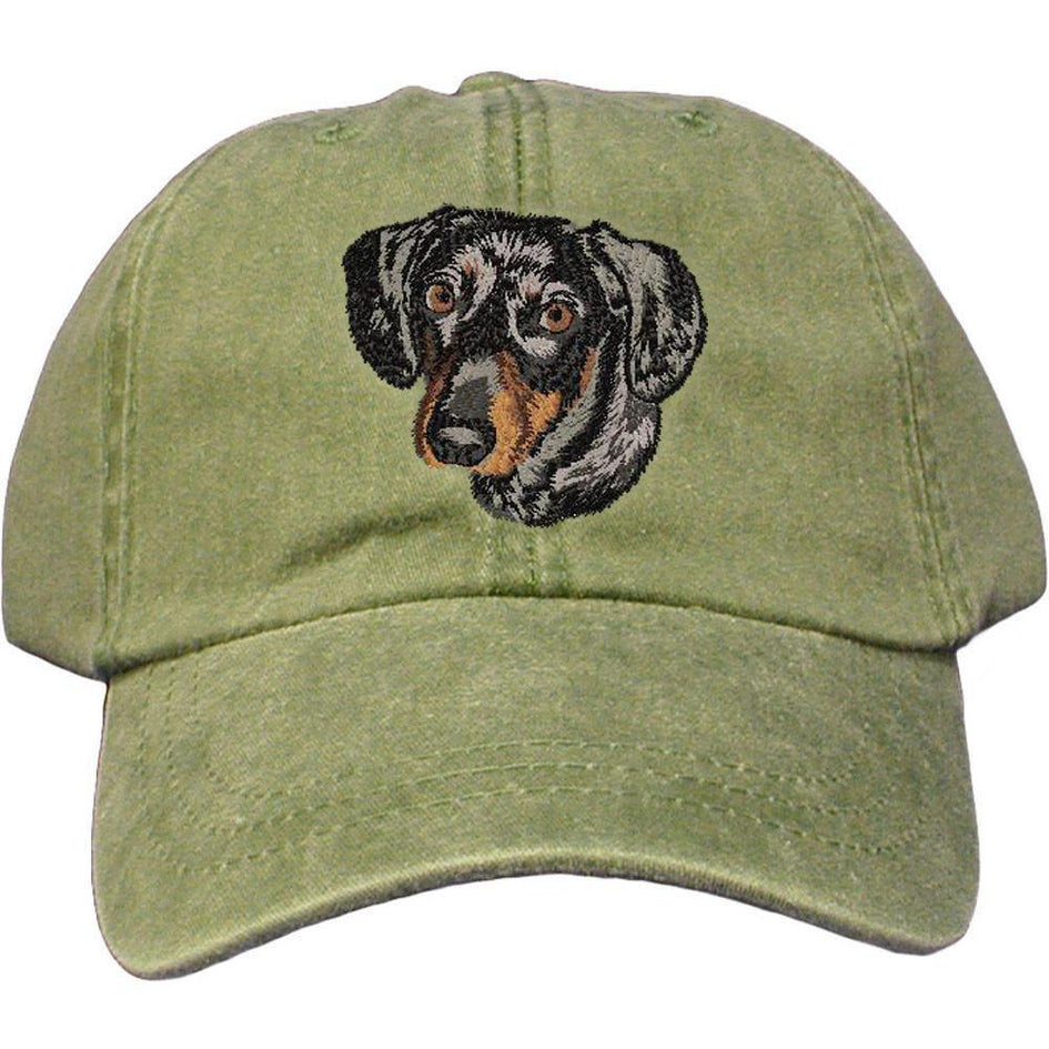 Embroidered Baseball Caps Green  Dachshund DJ367
