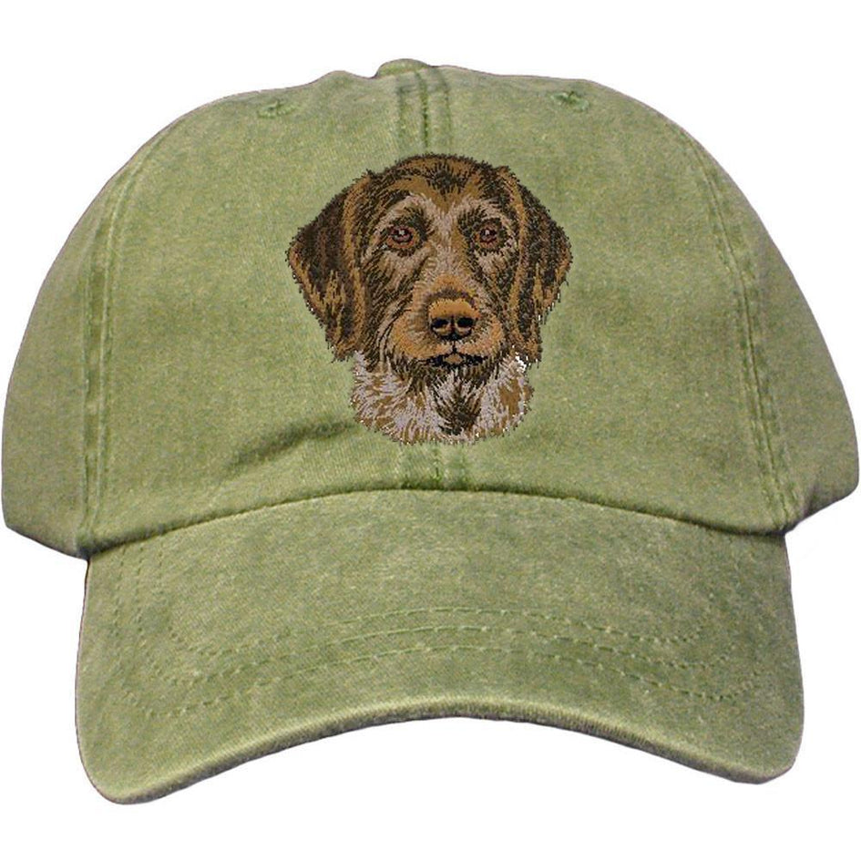 Embroidered Baseball Caps Green  German Wirehaired Pointer DV467