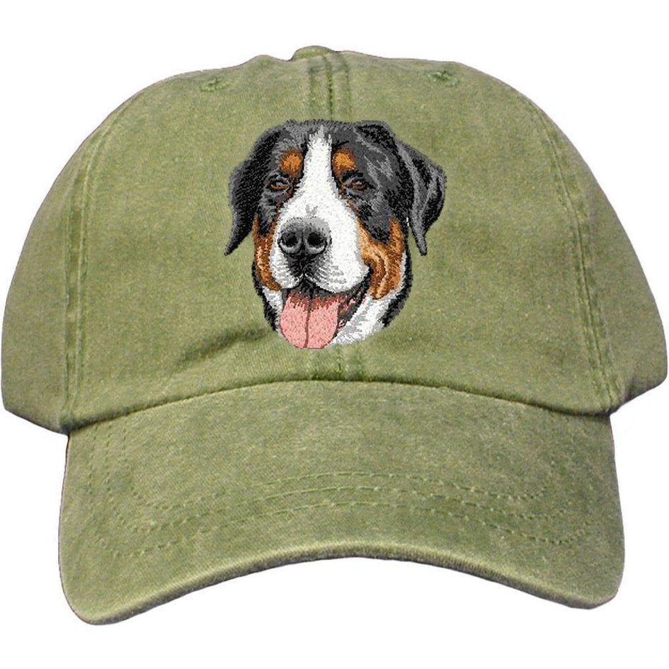 Embroidered Baseball Caps Green  Greater Swiss Mountain Dog DV379