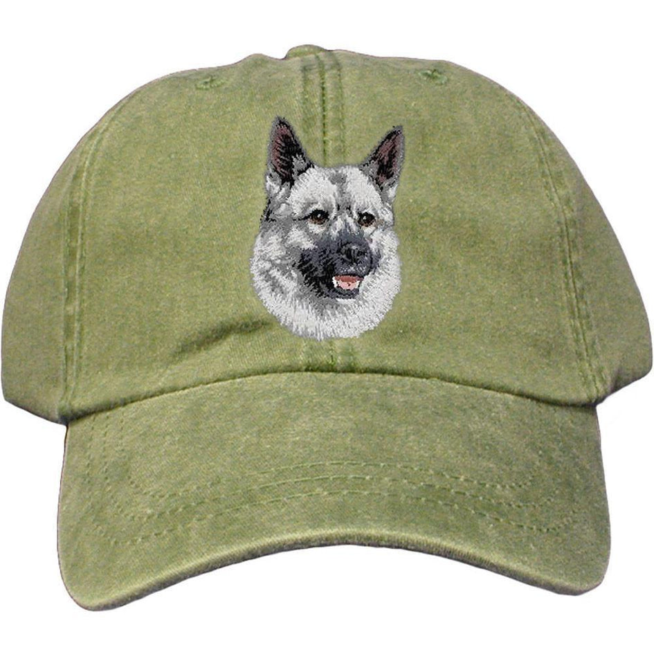 Embroidered Baseball Caps Green  Norwegian Elkhound D144