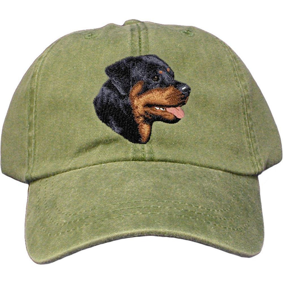 Embroidered Baseball Caps Green  Rottweiler D7
