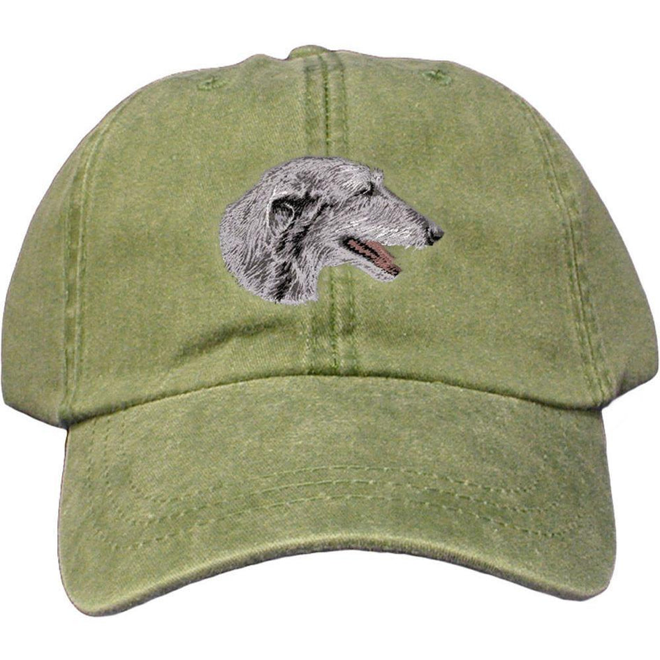 Embroidered Baseball Caps Green  Scottish Deerhound D52