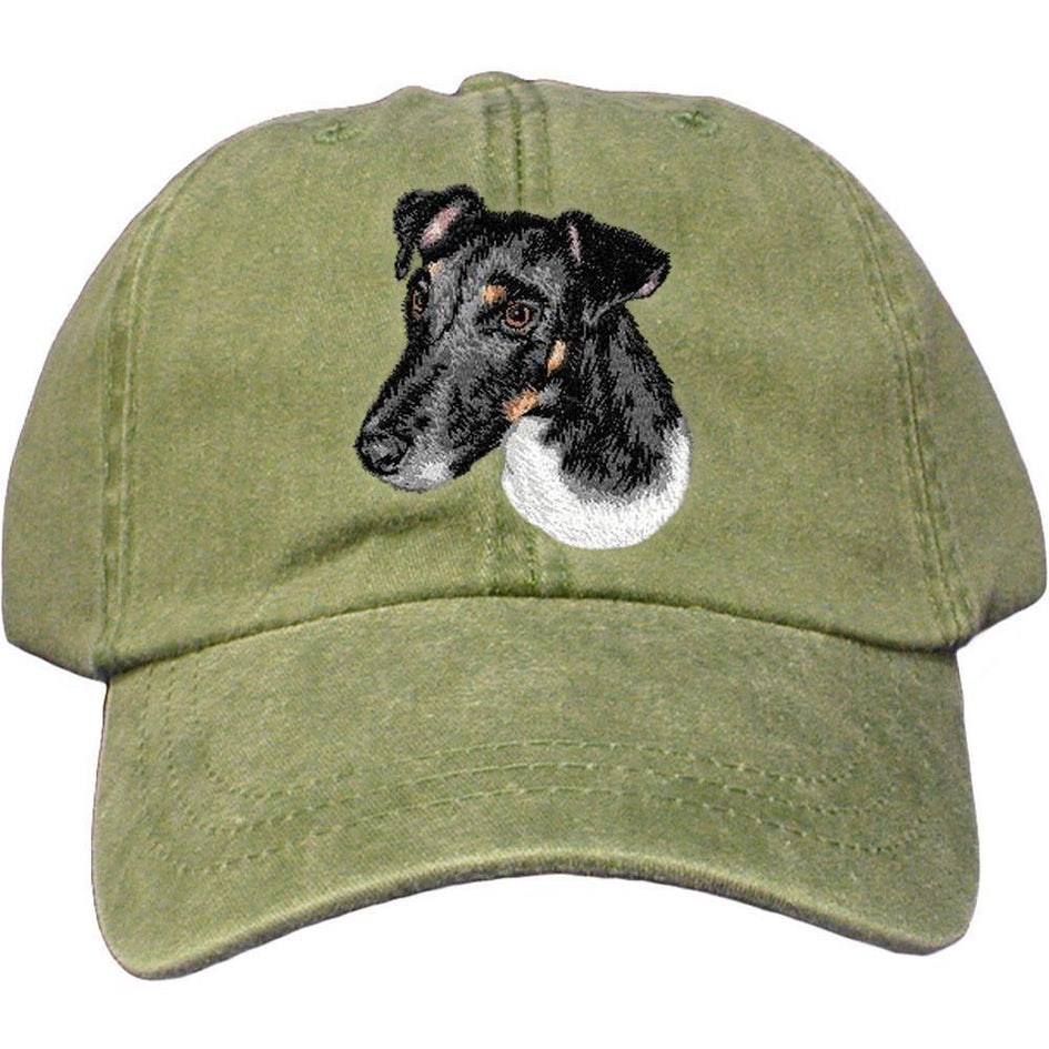 Embroidered Baseball Caps Green  Smooth Fox Terrier D134