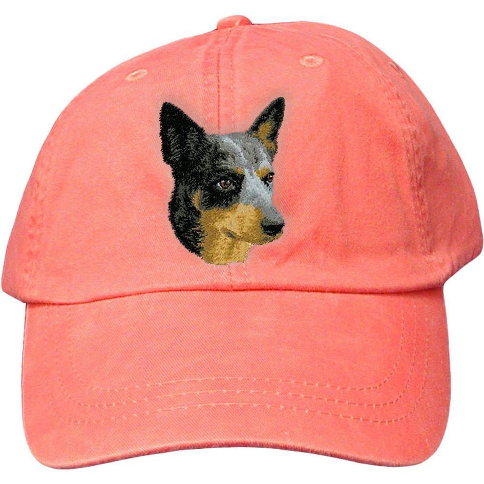 Embroidered Baseball Caps Peach  Australian Cattle Dog D99