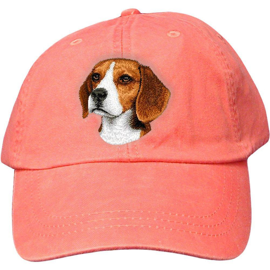 Embroidered Baseball Caps Peach  Beagle D31