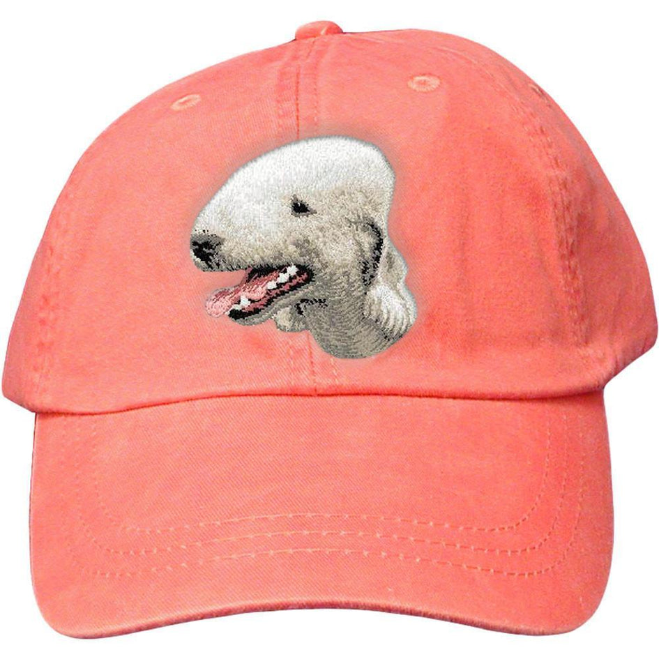 Embroidered Baseball Caps Peach  Bedlington Terrier D35
