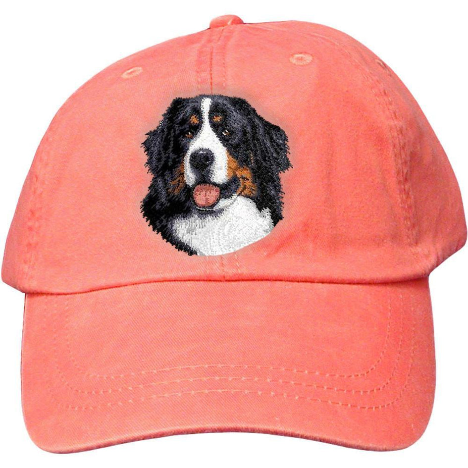 Embroidered Baseball Caps Peach  Bernese Mountain Dog D13