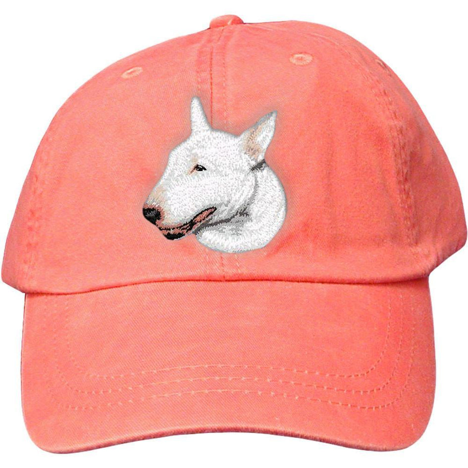 Embroidered Baseball Caps Peach  Bull Terrier D88