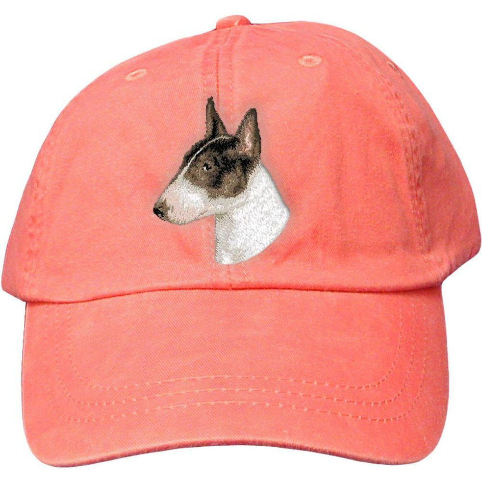 Embroidered Baseball Caps Peach  Bull Terrier D96