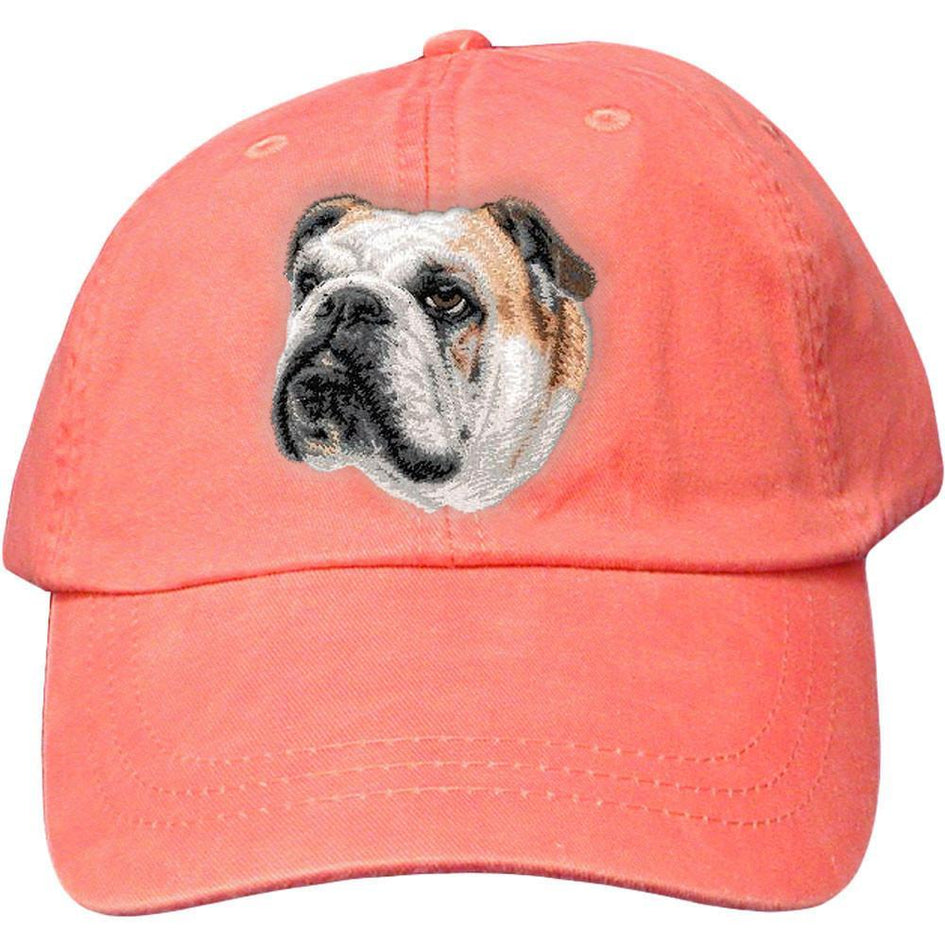 Embroidered Baseball Caps Peach  Bulldog D59
