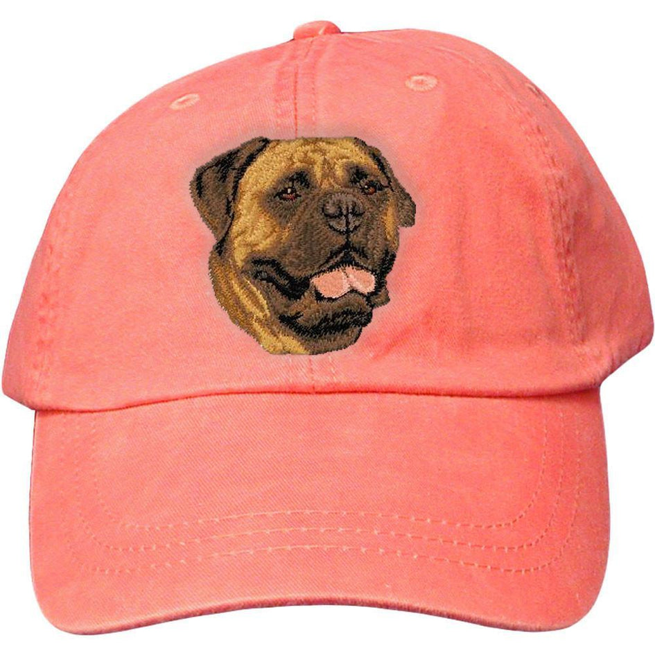 Embroidered Baseball Caps Peach  Bullmastiff D56