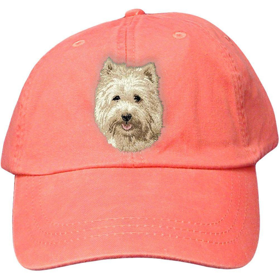 Embroidered Baseball Caps Peach  Cairn Terrier D106