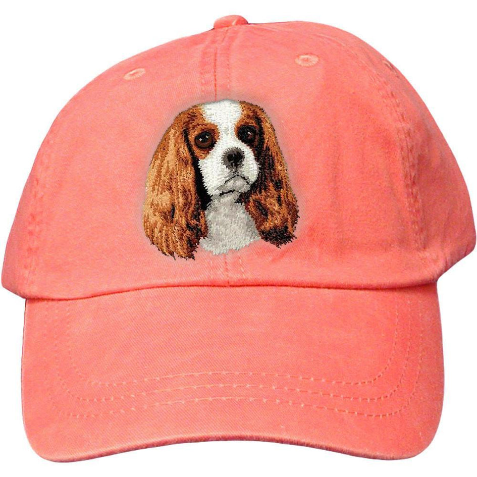 Embroidered Baseball Caps Peach  Cavalier King Charles Spaniel D11