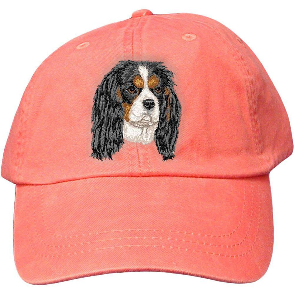 Embroidered Baseball Caps Peach  Cavalier King Charles Spaniel DV375