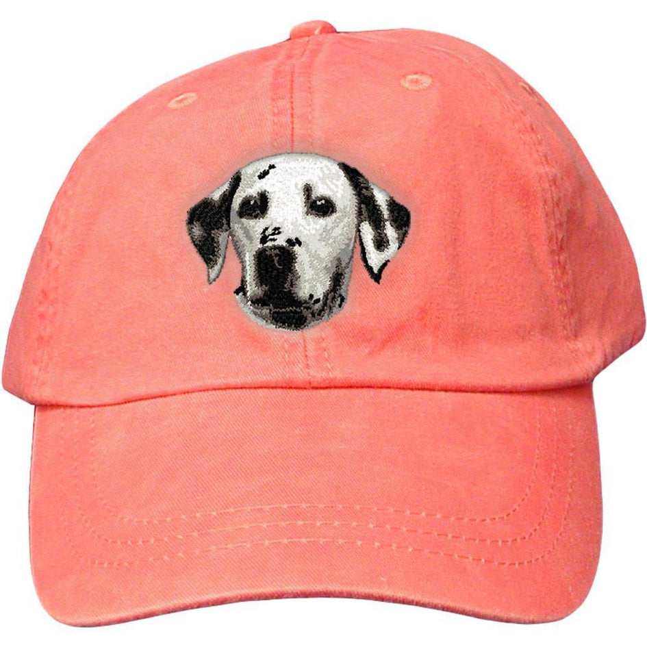 Embroidered Baseball Caps Peach  Dalmatian D2