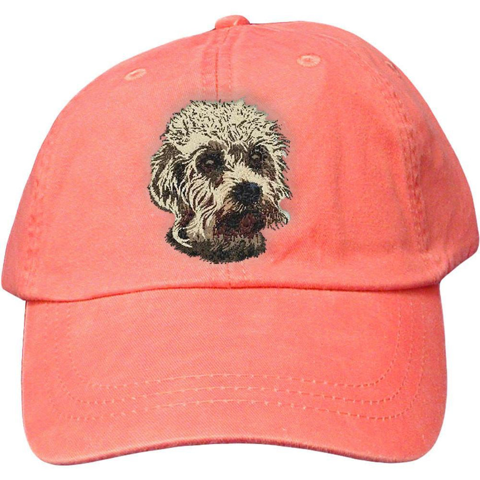 Embroidered Baseball Caps Peach  Dandie Dinmont Terrier DJ299