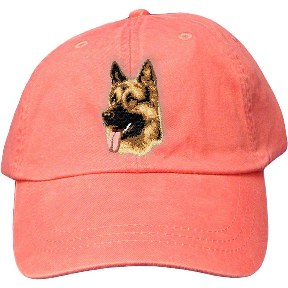 Embroidered Baseball Caps Peach  German Shepherd Dog D1