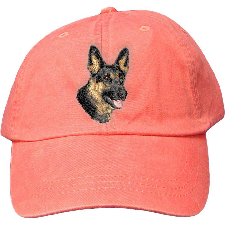 Embroidered Baseball Caps Peach  German Shepherd Dog D70