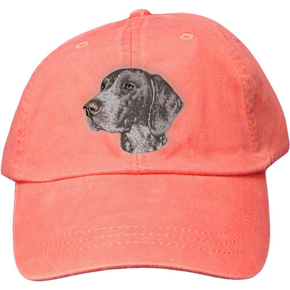 Embroidered Baseball Caps Peach  German Shorthaired Pointer D131