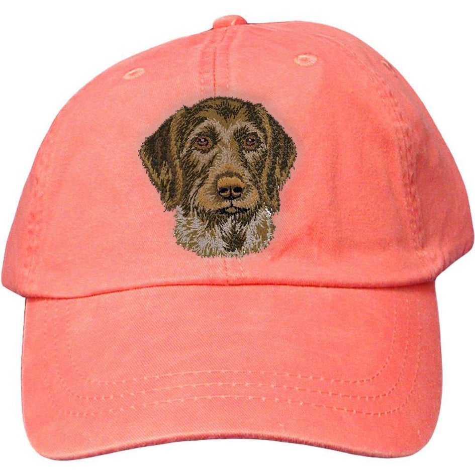 Embroidered Baseball Caps Peach  German Wirehaired Pointer DV467