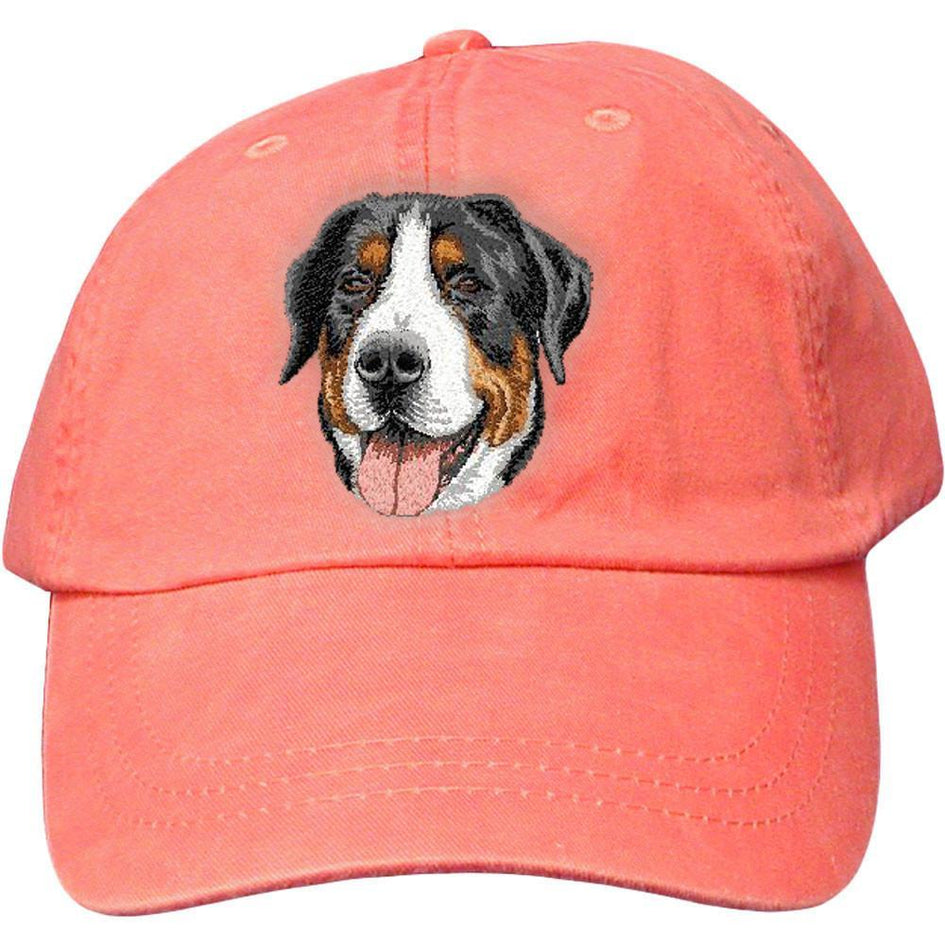 Embroidered Baseball Caps Peach  Greater Swiss Mountain Dog DV379