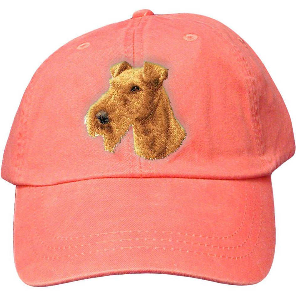 Embroidered Baseball Caps Peach  Irish Terrier D89