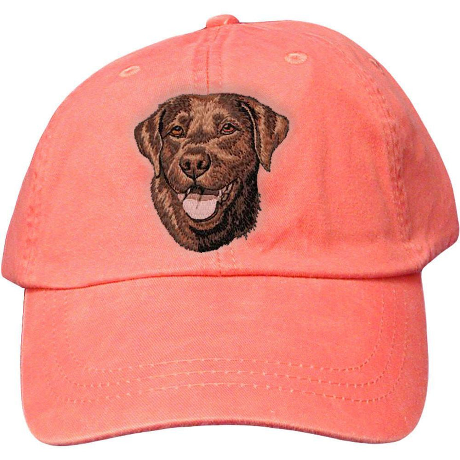 Embroidered Baseball Caps Peach  Labrador Retriever DM444