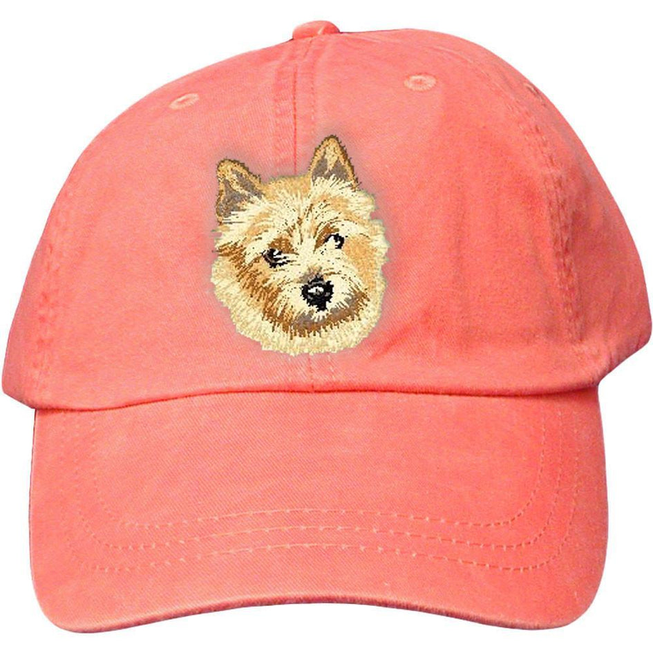 Embroidered Baseball Caps Peach  Norwich Terrier DV158