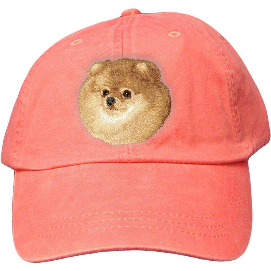 Embroidered Baseball Caps Peach  Pomeranian D103