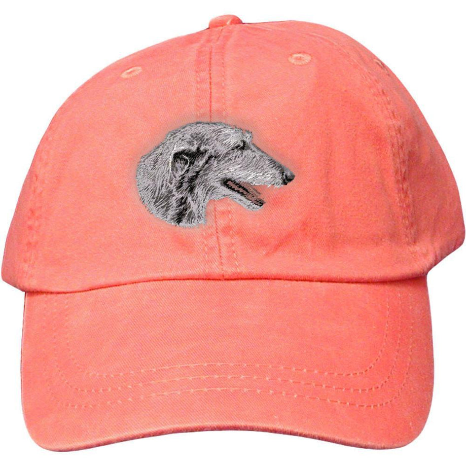 Embroidered Baseball Caps Peach  Scottish Deerhound D52