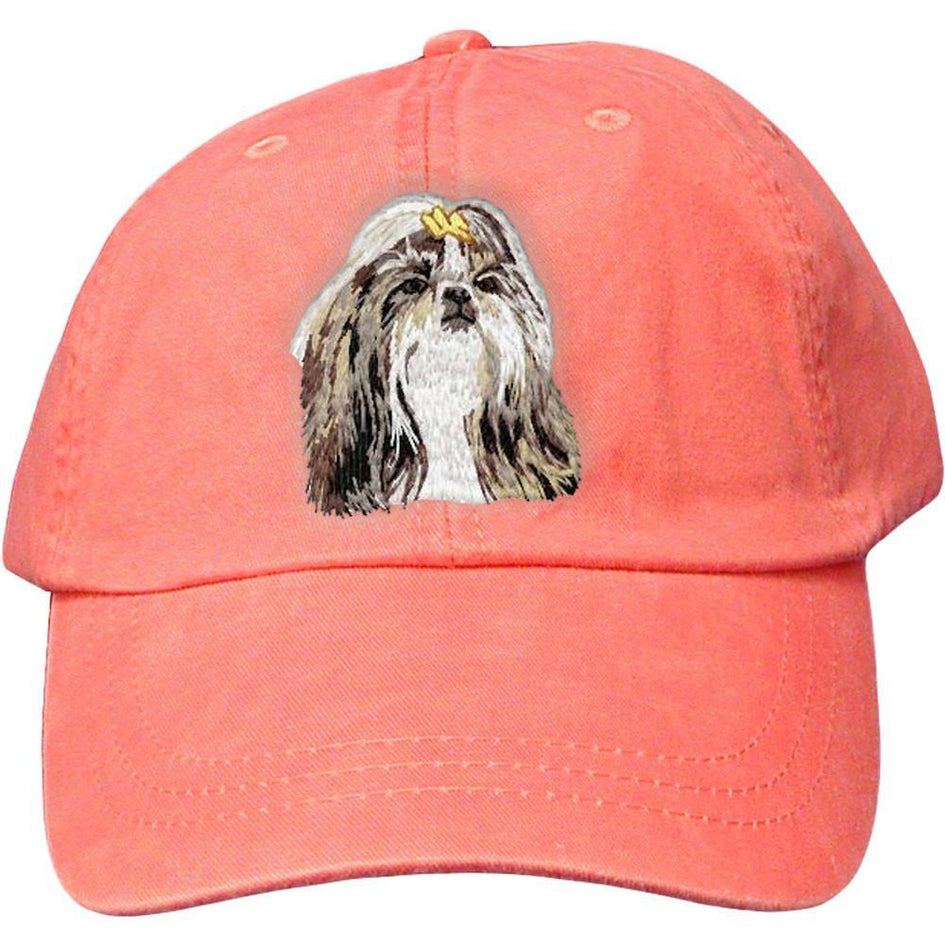 Embroidered Baseball Caps Peach  Shih Tzu DN390