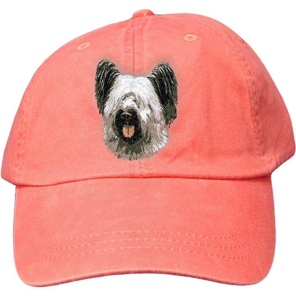 Embroidered Baseball Caps Peach  Skye Terrier DN392
