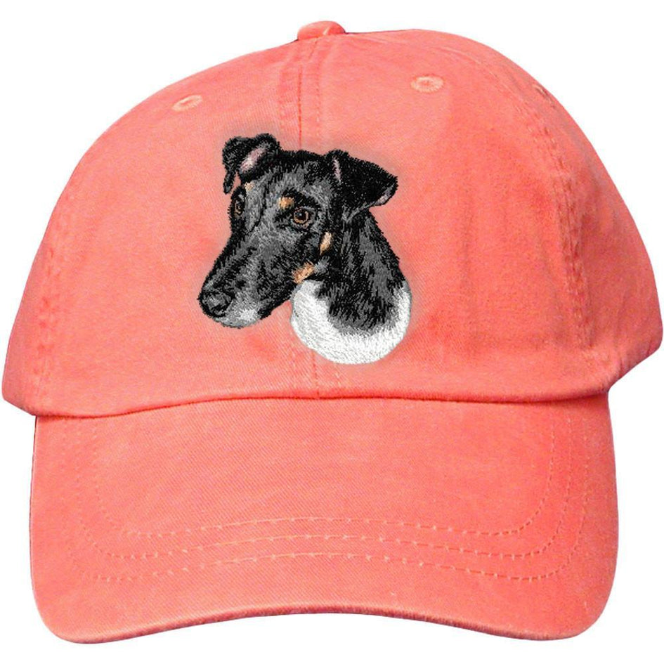 Embroidered Baseball Caps Peach  Smooth Fox Terrier D134