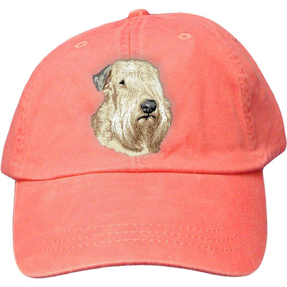 Embroidered Baseball Caps Peach  Soft Coated Wheaten Terrier D147