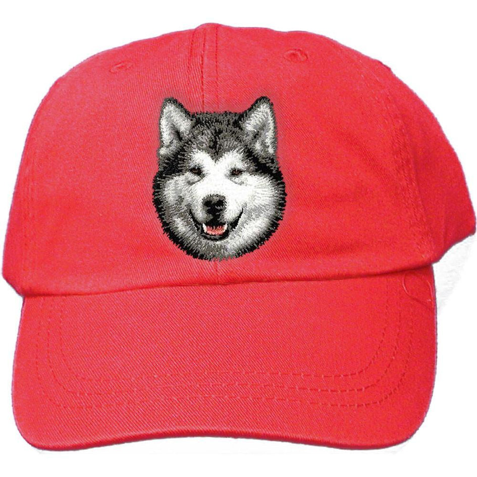 Embroidered Baseball Caps Red  Alaskan Malamute D33