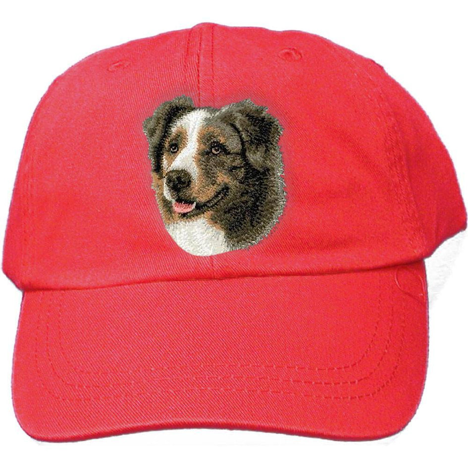 Embroidered Baseball Caps Red  Australian Shepherd D41