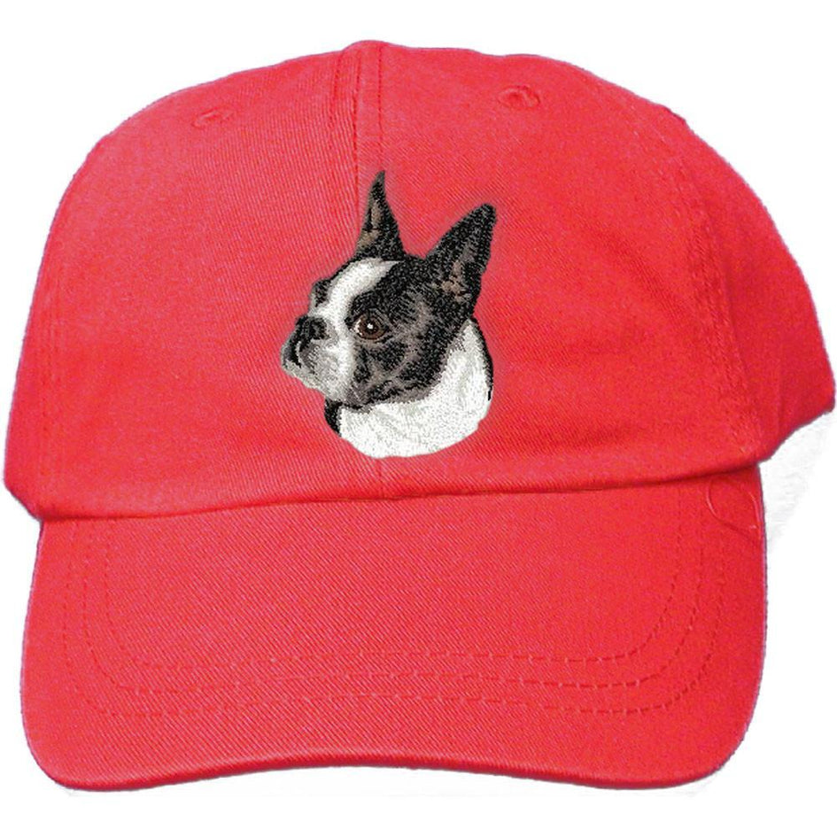 Embroidered Baseball Caps Red  Boston Terrier D50