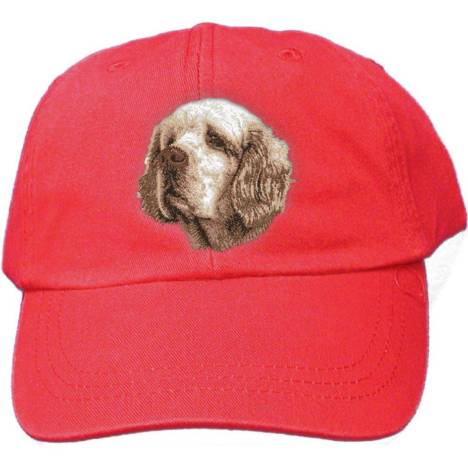 Embroidered Baseball Caps Red  Clumber Spaniel D46