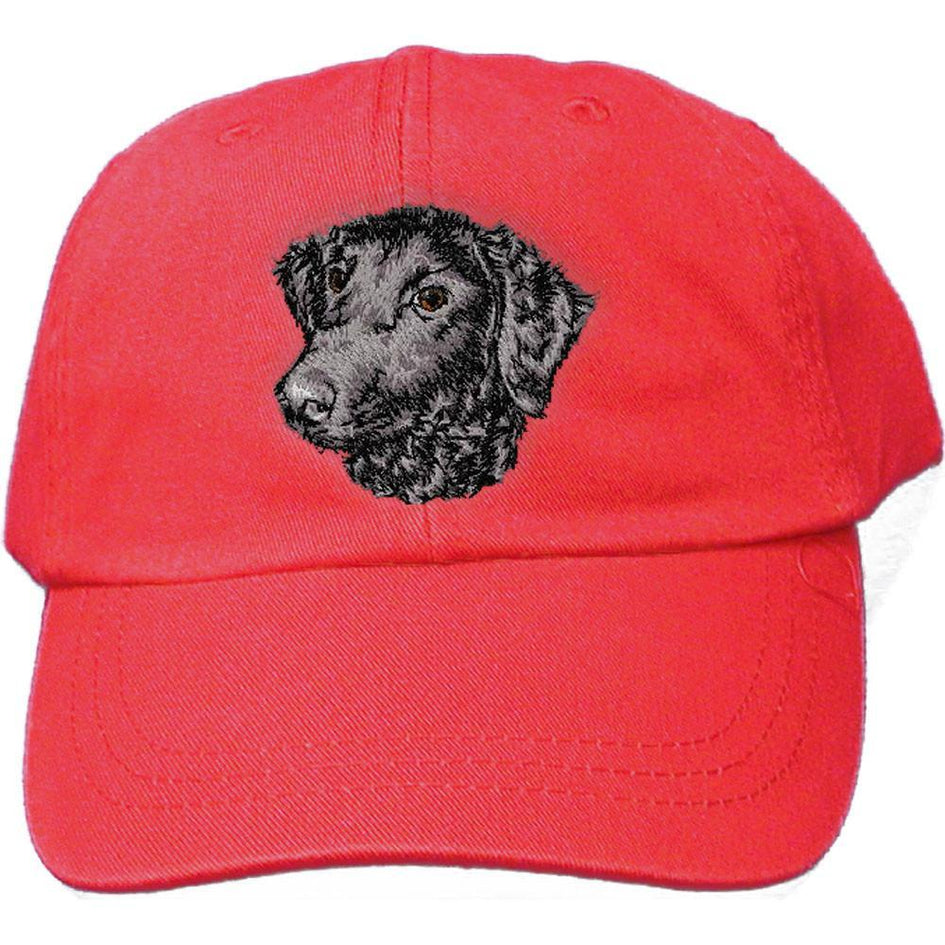 Embroidered Baseball Caps Red  Curly Coated Retriever D137