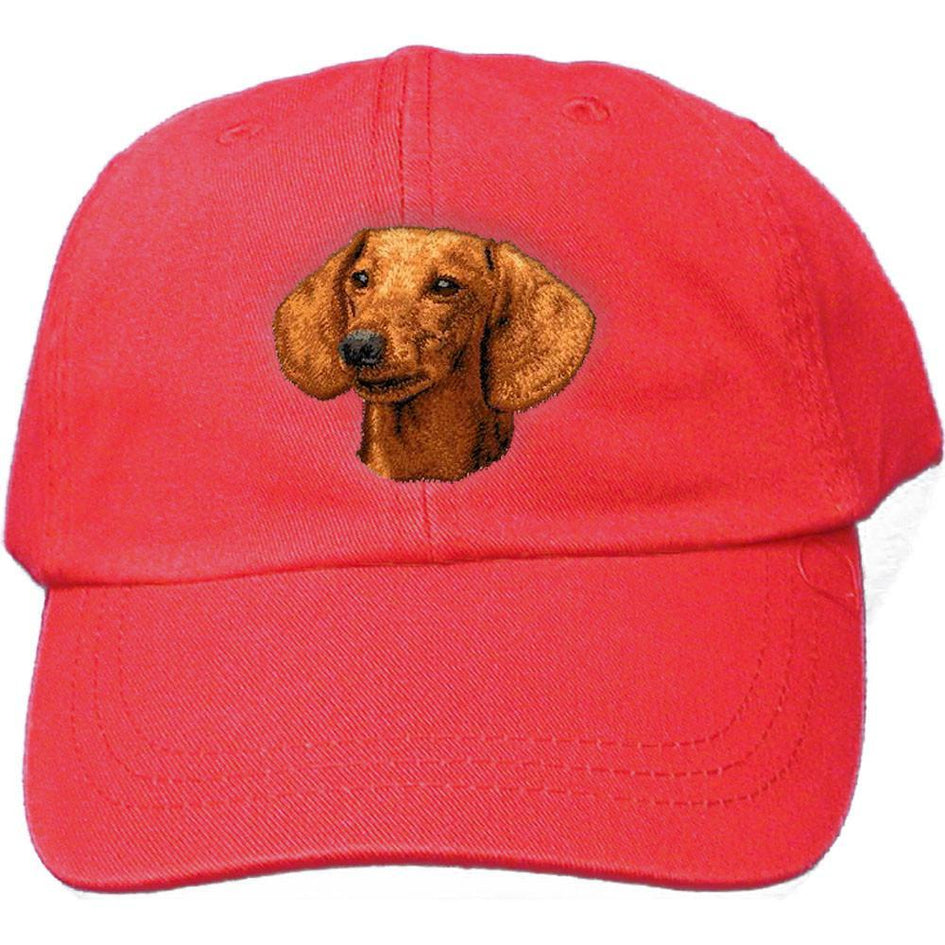 Embroidered Baseball Caps Red  Dachshund D29
