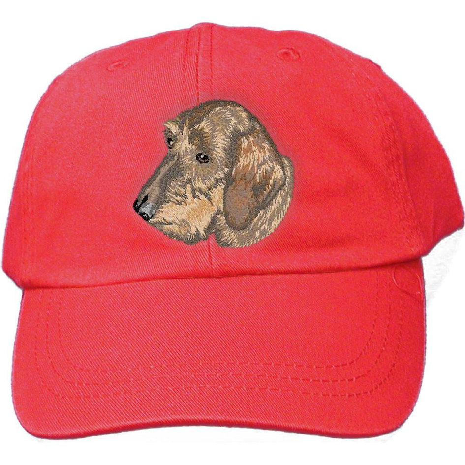 Embroidered Baseball Caps Red  Dachshund DV360