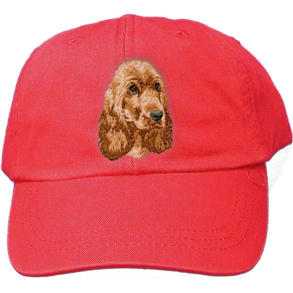 Embroidered Baseball Caps Red  English Cocker Spaniel DM404