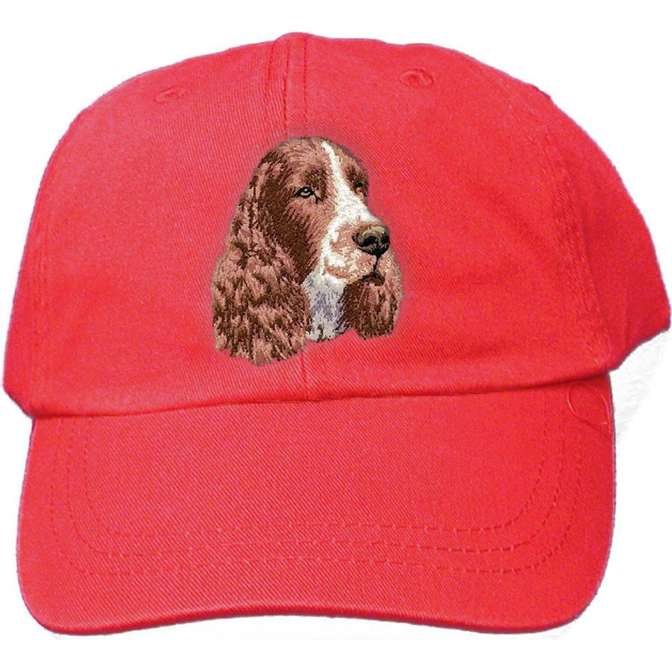 Embroidered Baseball Caps Red  English Springer Spaniel D130