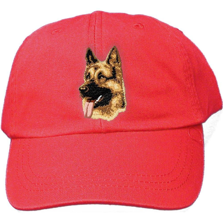 Embroidered Baseball Caps Red  German Shepherd Dog D1