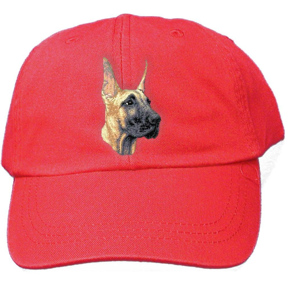 Embroidered Baseball Caps Red  Great Dane D71