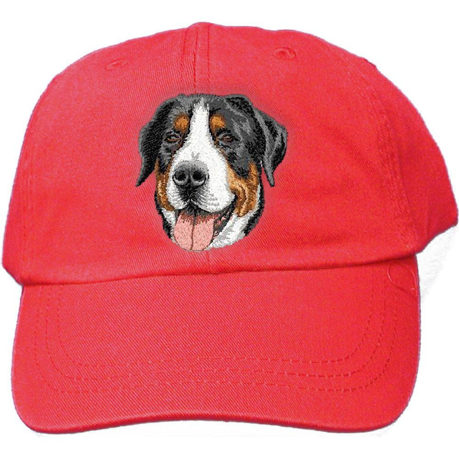 Embroidered Baseball Caps Red  Greater Swiss Mountain Dog DV379